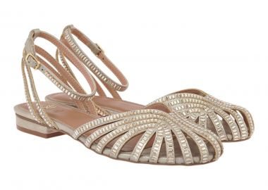 Exe Shoes Γυναικείες Πέδιλα 700-703 Πλατίνα Στρας W47007031Z36 - EXE - 