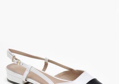 Εξώφτερνα χαμηλά γοβάκια με διχρωμία - Λευκό - Issue - 