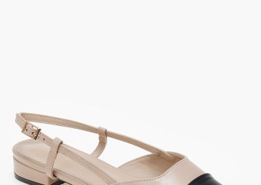 Εξώφτερνα χαμηλά γοβάκια με διχρωμία - Μπεζ - Issue - 