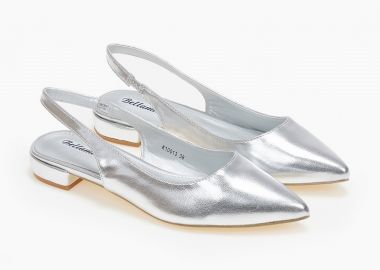 Εξώφτερνα γοβάκια με χαμηλό τακούνι - Ασημί - Issue - 