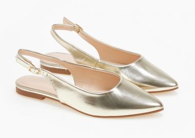 Εξώφτερνα γοβάκια με χαμηλό τακούνι - Χρυσό - Issue - 