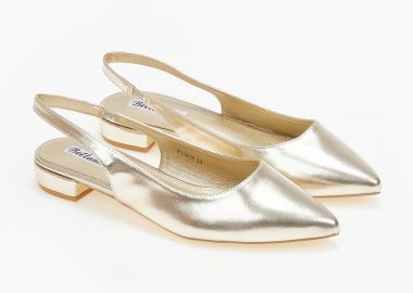 Εξώφτερνα γοβάκια με χαμηλό τακούνι - Χρυσό - Issue - 