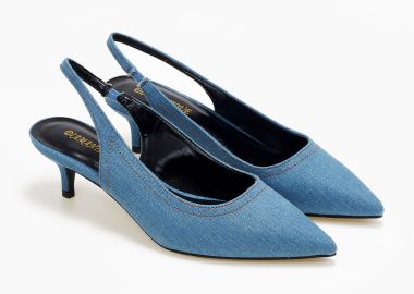 Εξώφτερνα γοβάκια με χαμηλό τακούνι - Γαλάζιο - Issue - 