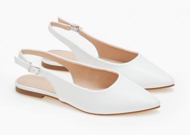 Εξώφτερνα γοβάκια με χαμηλό τακούνι - Λευκό - Issue - 