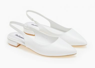 Εξώφτερνα γοβάκια με χαμηλό τακούνι - Λευκό - Issue - 