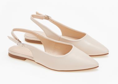 Εξώφτερνα γοβάκια με χαμηλό τακούνι - Μπεζ - Issue - 