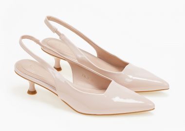 Εξώφτερνα γοβάκια με χαμηλό τακούνι - Μπεζ - Issue - 