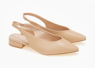 Εξώφτερνα γοβάκια με χαμηλό τακούνι - Μπεζ - Issue - 