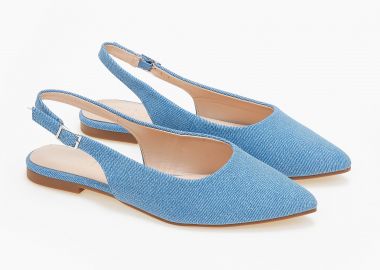 Εξώφτερνα γοβάκια με χαμηλό τακούνι - Μπλε - Issue - 