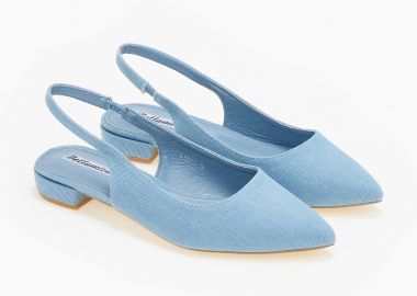 Εξώφτερνα γοβάκια με χαμηλό τακούνι - Μπλε - Issue - 