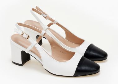 Εξώφτερνα γοβάκια με χοντρό τακούνι - Λευκό - Issue - 