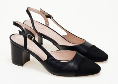 Εξώφτερνα γοβάκια με χοντρό τακούνι - Μαύρο - Issue - 