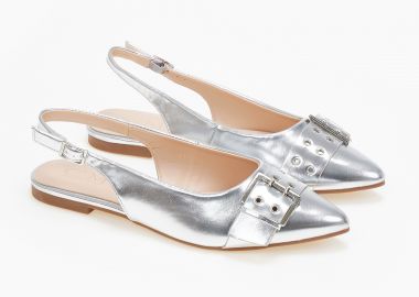 Εξώφτερνα γοβάκια με διακοσμητική τόκα - Ασημί - Issue - 