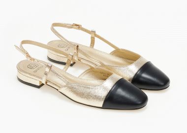 Εξώφτερνα γοβάκια με συνδυασμών χρωμάτων - Χρυσό - Issue - 