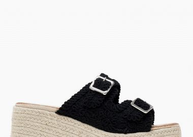 Εξώφτερνες εσπαντρίγιες πλατφόρμες με πλεκτό σχέδιο - Μαύρο - Issue - 