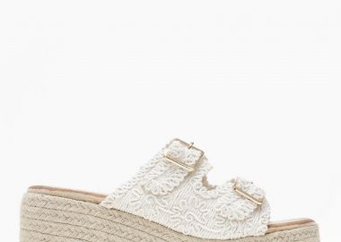 Εξώφτερνες εσπαντρίγιες πλατφόρμες με πλεκτό σχέδιο - Μπεζ - Issue - 