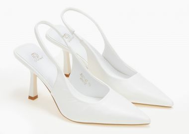 Εξώφτερνες γόβες με λεπτό τακούνι - Λευκό - Issue - 