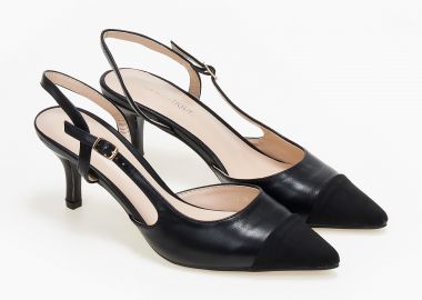 Εξώφτερνες γόβες με λεπτό τακούνι - Μαύρο - Issue - 