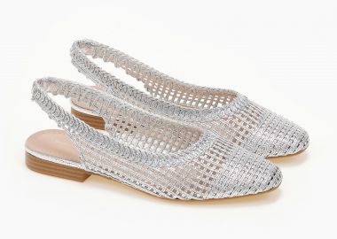 Εξώφτερνες γόβες με πλεκτό σχέδιο - Ασημί - Issue - 