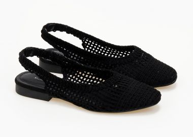 Εξώφτερνες γόβες με πλεκτό σχέδιο - Μαύρο - Issue - 