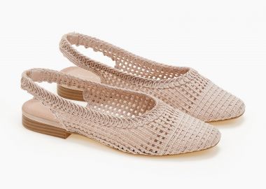 Εξώφτερνες γόβες με πλεκτό σχέδιο - Μπεζ - Issue - 