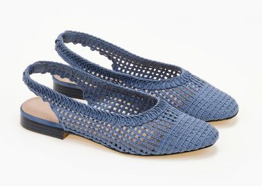 Εξώφτερνες γόβες με πλεκτό σχέδιο - Μπλε - Issue - 