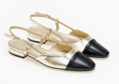 Εξώφτερνες γόβες με συνδυασμό χρωμάτων - Χρυσό - Issue - 