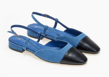 Εξώφτερνες γόβες με συνδυασμό χρωμάτων - Μπλε - Issue - 