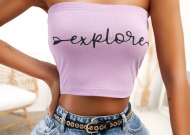 EXPLORE LILA STRAPLESS TOP - fashionroom - 