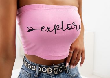 EXPLORE PINK STRAPLESS TOP - fashionroom - 