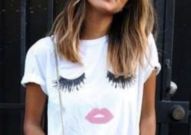 EYELASHES WHITE T-SHIRT - fashionroom - 