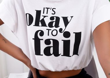 FAIL WHITE CROP TSHIRT - sense-shop - 
