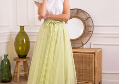 fairytale tulle tutu φούστα Clair lime - PerfectDress.gr - 