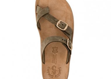 FANTASY SANDALS Δερμάτινα άνετα σανδάλια - S346 CATERINA - Χακί - FANTASY SANDALS - 