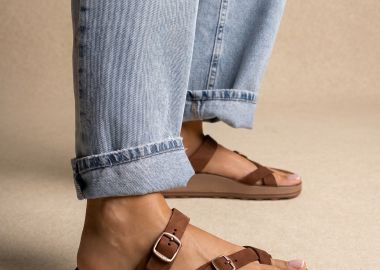 FANTASY SANDALS Δερμάτινα Comfort Σανδάλια - S346 CATERINA - Καφέ Σουέτ - FANTASY SANDALS - 