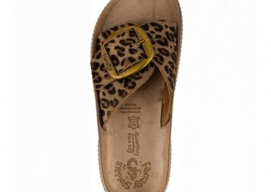 FANTASY SANDALS Δερμάτινα σανδάλια με αγκράφα - S2105 BEATRICE (animal print) - Leopard - FANTASY SANDALS - 