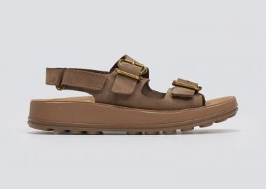 FANTASY SANDALS Δερμάτινα σανδάλια με αγκράφα - S349 - Καφέ - FANTASY SANDALS - 