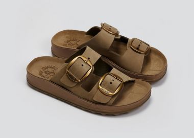 FANTASY SANDALS Δερμάτινα σανδάλια με αγκράφες - S310 DESPOINA - Λαδί - FANTASY SANDALS - 