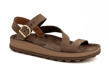 FANTASY SANDALS Δερμάτινα σανδάλια με λουράκι στον αστράγαλο - S339 EMMA - Taupe - FANTASY SANDALS - 