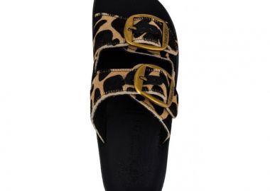 FANTASY SANDALS Δερμάτινα σανδάλια με συνθετικό ponyskin - S1100 ZEFI (animal print velvet ponyskin) - Leopard - FANTASY SANDALS - 