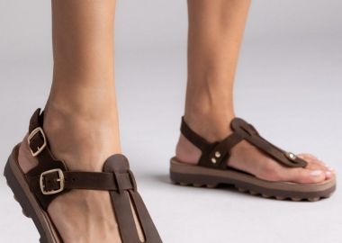 FANTASY SANDALS Σανδάλια από δερμάτινο nubuck - S9005 MARLENA (nubuck) - Καφέ - FANTASY SANDALS - 