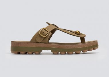 FANTASY SANDALS Σανδάλια δερμάτινα με άνοιγμα - S9004 MIRABELLA - Χακί - FANTASY SANDALS - 