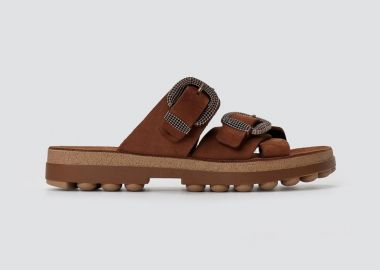 FANTASY SANDALS Σανδάλια με αγκράφα - S9050 LAUREN - Καφέ Σουέτ - FANTASY SANDALS - 