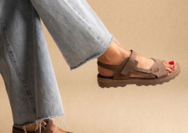 FANTASY SANDALS Σανδάλια με Velcro και ανατομικό πάτο - S9053 - Taupe Σουέτ - FANTASY SANDALS - 