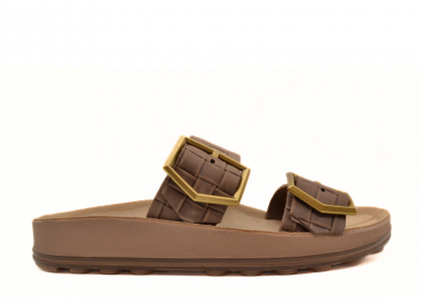 FANTASY SANDALS TAYLOR S331 BROWN LEATHER RAFFIA - FANTASY - 