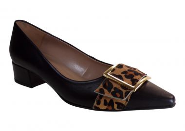 Fardoulis Shoes Γυναικεία Παπούτσια LOAFERS 308-13 Μαύρο Δέρμα Τιγρέ - Fardoulis Shoes - 