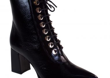 Fardoulis Shoes Γυναικεία Παπούτσια Μποτάκια 751-08M Μαύρο Δέρμα Λουστρίνι - Fardoulis Shoes - 