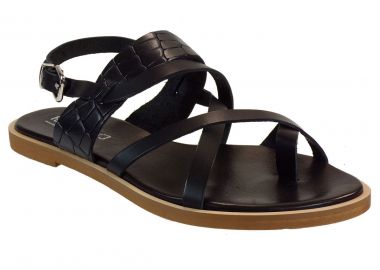 Fardoulis shoes Γυναικεία Παπούτσια Πέδιλα 259 Μαύρο Κροκό Δέρμα - Fardoulis Shoes - 