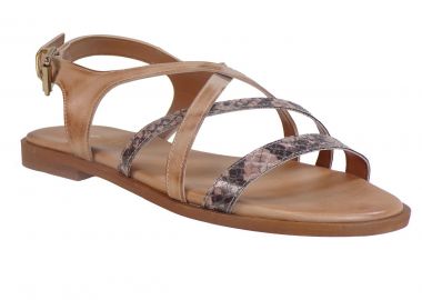 Fardoulis shoes Γυναικεία Παπούτσια Πέδιλα 36636 Nude Φίδι Δέρμα - Fardoulis Shoes - 