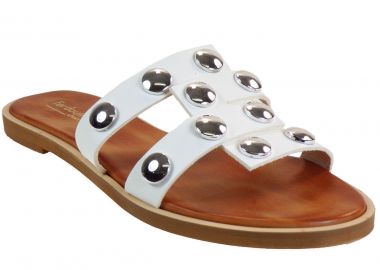 Fardoulis shoes Γυναικείες Παντόφλες 205 Λευκό Δέρμα - Fardoulis Shoes - 